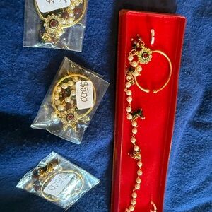 Elegant Gold and Red Jewelry Set